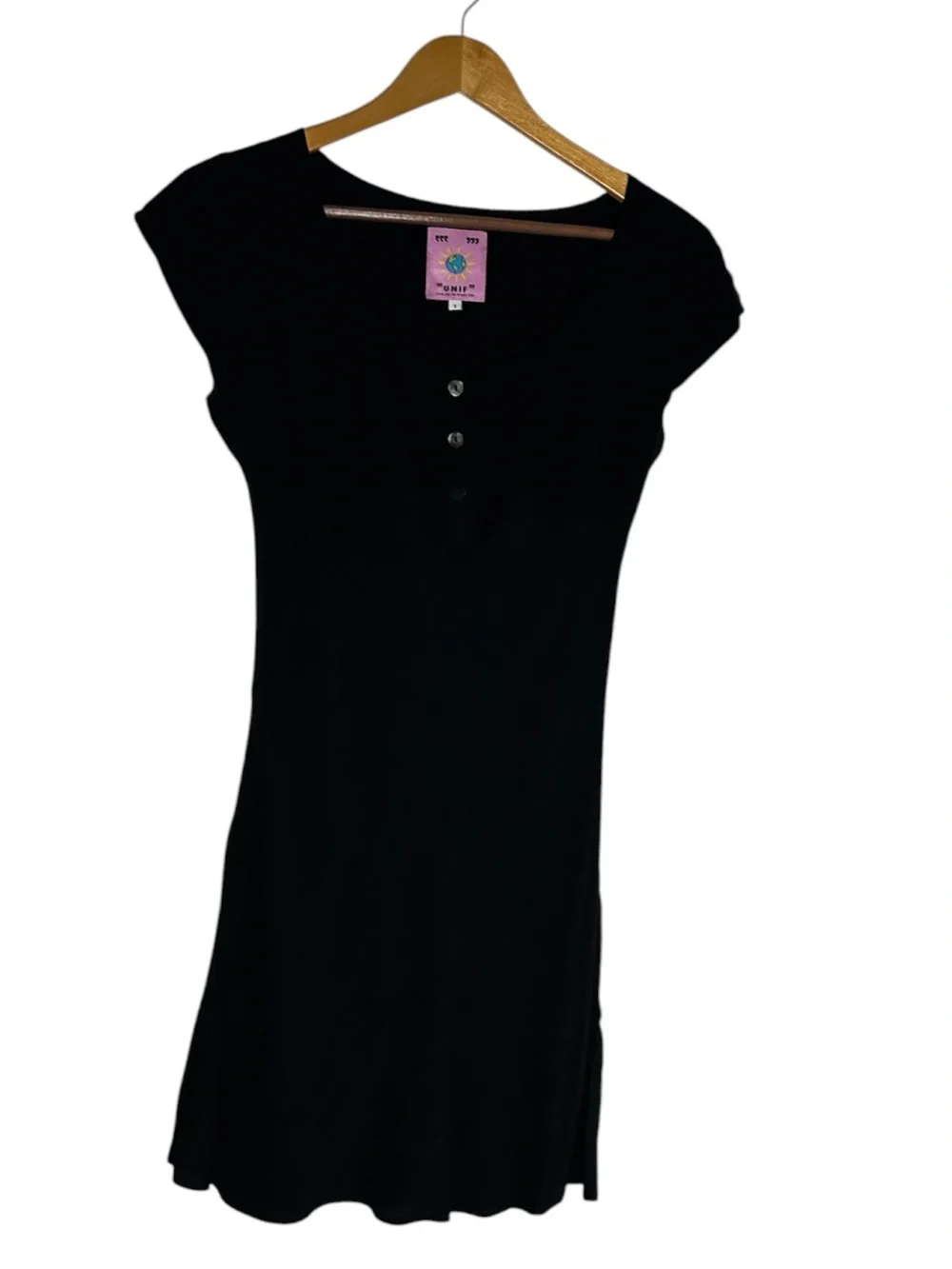 NWOT UNIF Serene Black Mini Dress Size S - Picture 3 of 7